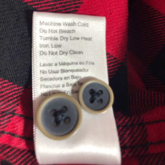 JACHS Red Black Plaid 100% Heavy Cotton Flannel Button Front Shirt - Picture 12 of 13